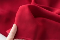 ткань шифон красный (алый) натуральный шёлк
