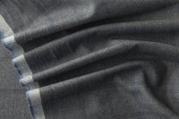 ткань костюмная шерсть с кашемиром серо-голубая в клетку
