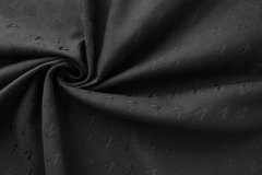 ткань черная костюмная с логотипами Италия