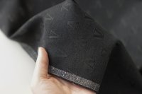 ткань черная костюмная с логотипами