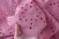 ткань шитье светло-розовое с цветами