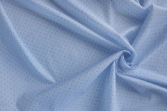 ткань сорочечный хлопок голубого цвета в горошек Италия