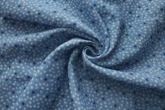 ткань ткань лен голубого оттенка в мелкий цветочек Италия