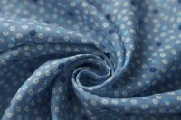 ткань ткань лен голубого оттенка в мелкий цветочек