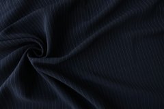 ткань тёмно-синяя шерсть в светлую полоску Италия