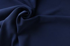 ткань креп из шерсти с шёлком синего (чернильного) цвета Италия