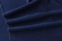 ткань креп из шерсти с шёлком синего (чернильного) цвета