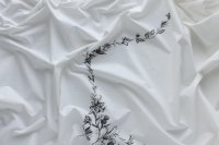 ткань поплин белый с цветами