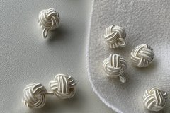 ткань Белая пуговица из шнурка (пуговица на ножке) Италия