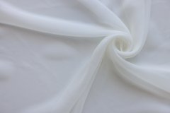 ткань шифон молочного цвета из шёлка Италия
