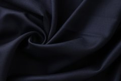 ткань тёмно-синяя шерсть в мелкий рубчик Италия