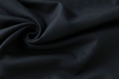 ткань костюмная шерсть иссиня-чёрная в рубчик Италия