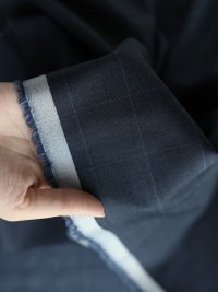 ткань синяя шерсть в клетку