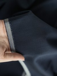 ткань синяя шерсть в мелкую жаккардовую точку