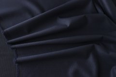 ткань двусторонняя шерсть синего и чёрного цвета в мелкую полоску Италия