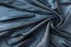 ткань шелковая парча серо-синяя с люрексной нитью Италия