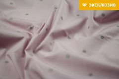 ткань розовый поплин в клетку с ромашками Италия