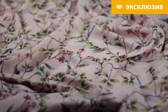 ткань шелк с мелкими цветочками на пудровом фоне Италия