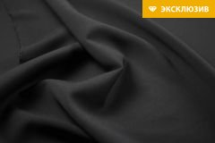ткань креповая пальтовая шерсть пальтовые шерсть однотонная черная Италия