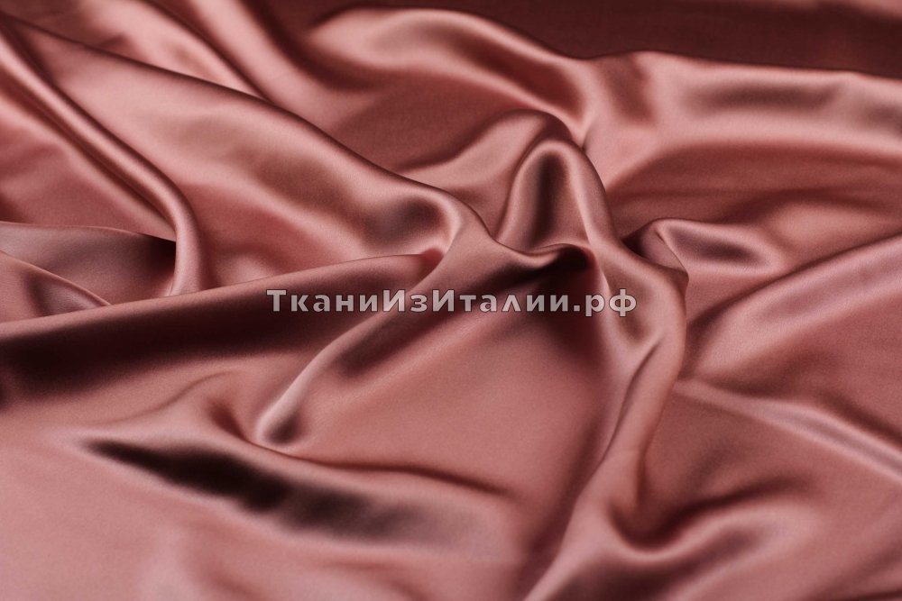 ткань атласное кади (в 2х кусках 1.30м и 1.00м), атлас шелк однотонная розовая Италия