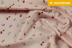 ткань вискоза для шитья розовая в цветочек (креп) Италия