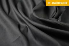 ткань черный лен с эластаном костюмно-плательная лен однотонная черная Италия