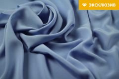 ткань голубой крепдешин из шелка в 2х кусках (0.9 и 3.2) крепдешин шелк однотонная голубая Италия
