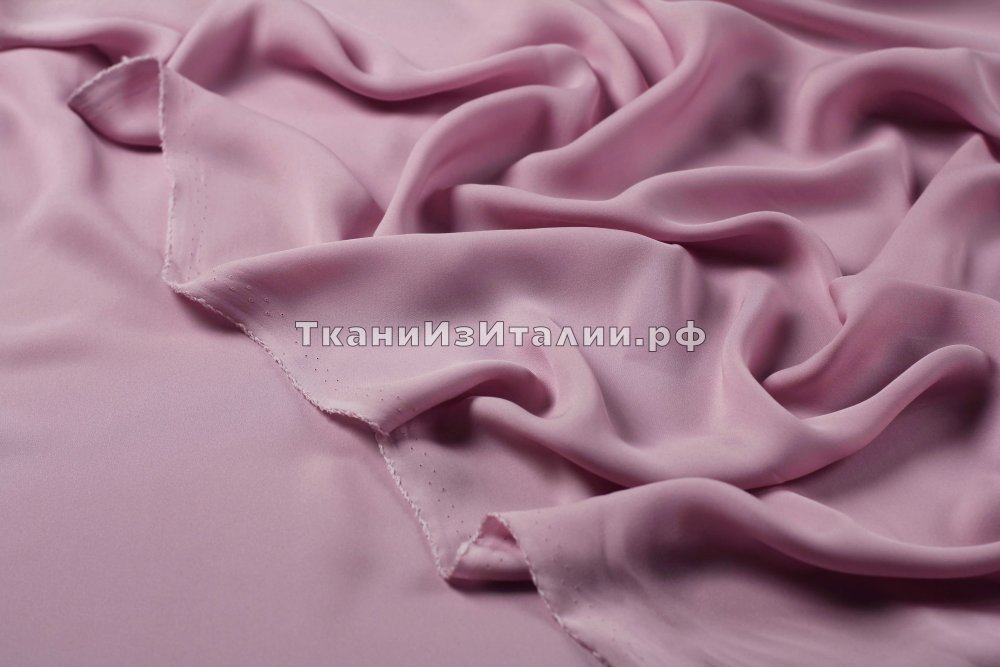 ткань розовый шармуз, шармюз шелк однотонная розовая Италия