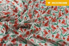 ткань сатин с тюльпанами Италия