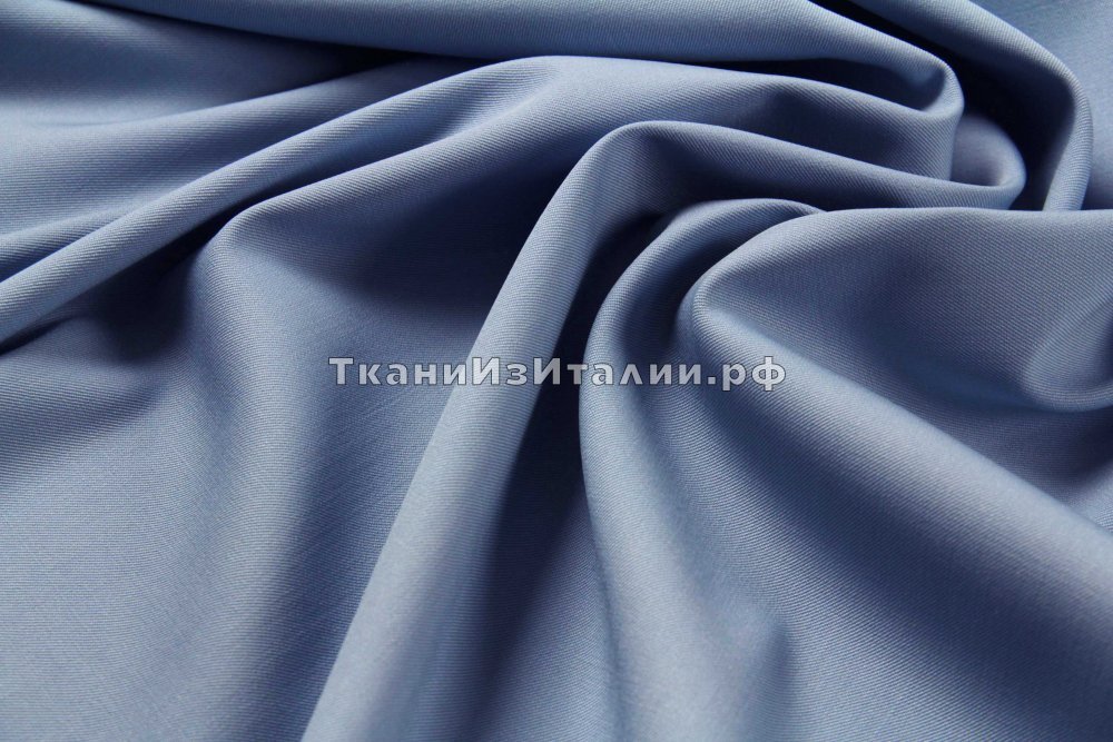 ткань голубая костюмная шерсть, костюмно-плательная шерсть однотонная голубая Италия
