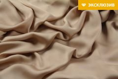 ткань шелковый сатин карамельного цвета сатин шелк однотонная бежевая Италия