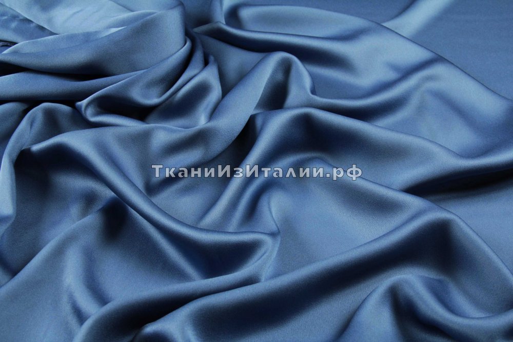 ткань сине-голубое вискозное кади