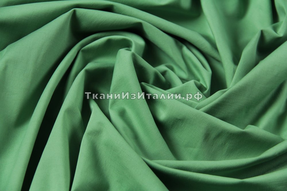 ткань фисташковый хлопок с эластаном, костюмно-плательная хлопок зеленая Италия