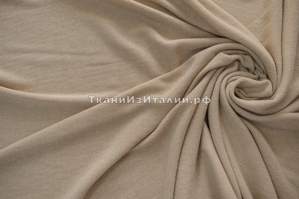 ткань ткань из кашемира песочного цвета, костюмно-плательная кашемир однотонная бежевая Италия