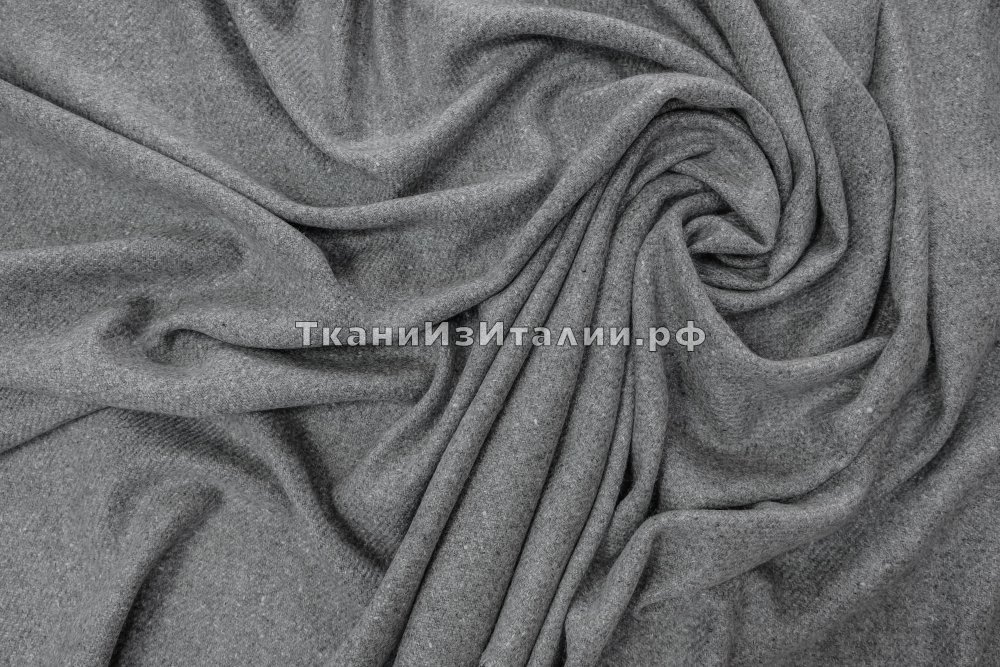 ткань пальтовый кашемир серого цвета, пальтовые кашемир однотонная серая Италия