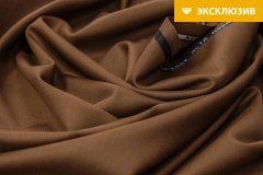 ткань шерсть с эластаном коньячного цвета костюмно-плательная шерсть однотонная коричневая Италия