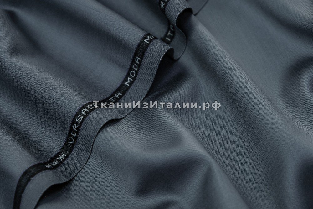 ткань шерсть с эластаном темно-серая (в 2х кусках: 2.1м и 3.4), костюмно-плательная шерсть однотонная серая Италия