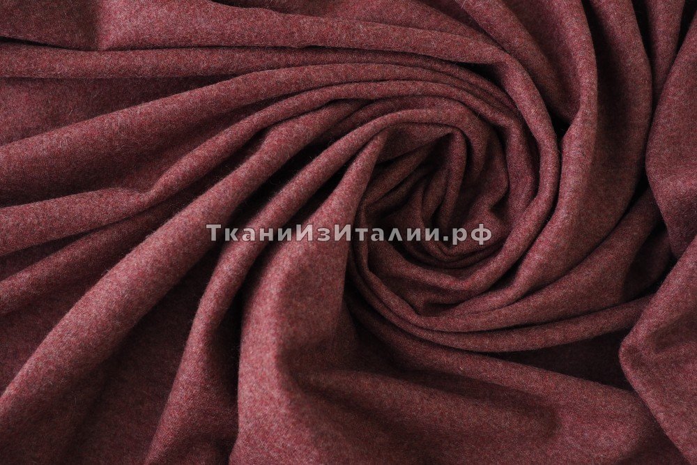 ткань трикотаж бордовый меланж, костюмно-плательная кашемир однотонная бордовая Италия