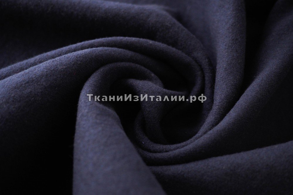 ткань пальтовая двухслойная шерсть фиолетово-синего цвета, пальтовые шерсть однотонная синяя Италия