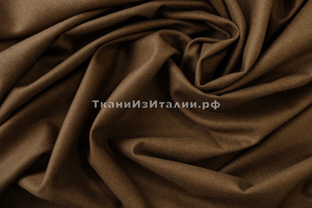 ткань шерсть с кашемиром горчичный меланж, костюмно-плательная шерсть однотонная коричневая Италия