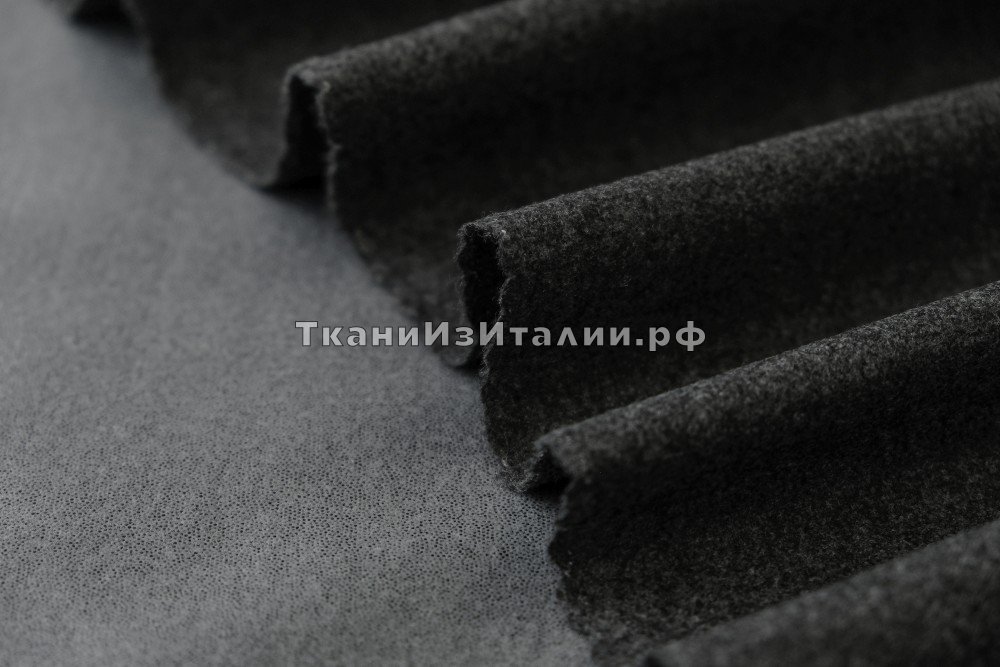 ткань кашемировая ткань серого цвета с мембраной, мембрана кашемир однотонная серая Италия