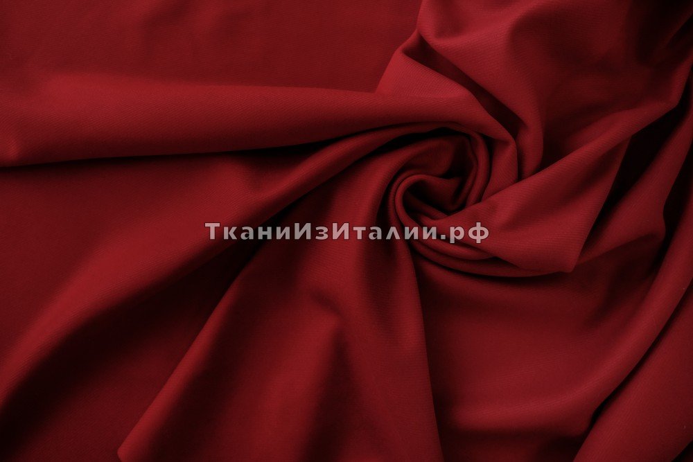 ткань красная пальтовая шерсть, пальтовые шерсть однотонная красная Италия