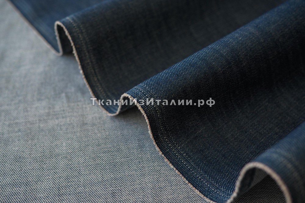 ткань джинсовая ткань серо-синий меланж, джинсовая ткань хлопок однотонная синяя Япония
