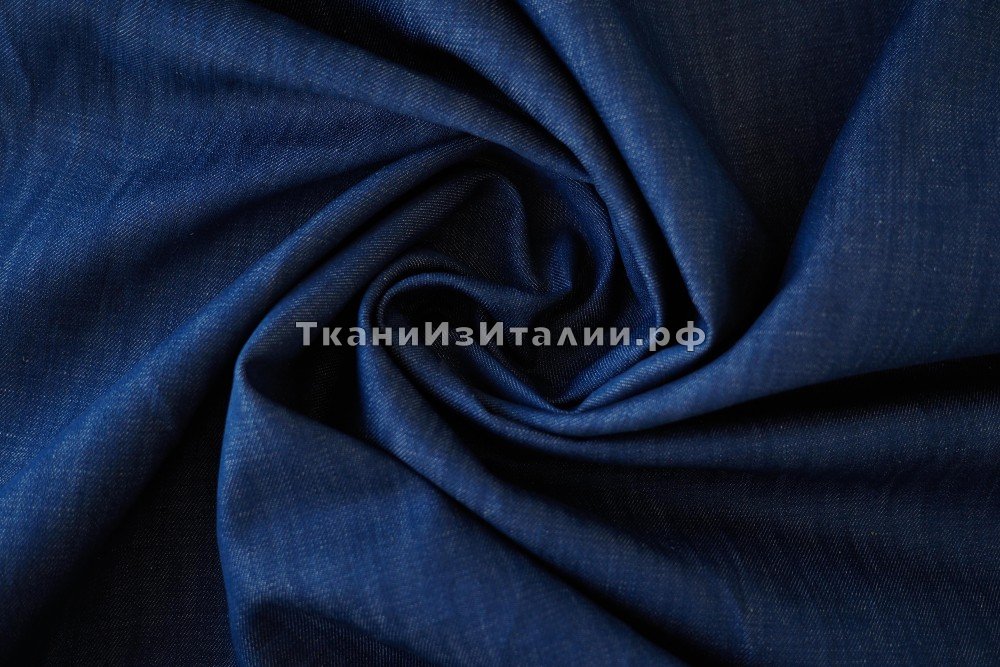 ткань джинсовая ткань синяя, джинсовая ткань хлопок однотонная синяя Япония