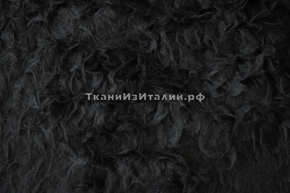 ткань беби альпака с шерстью и полиэстером черного цвета (в 2х кусках 0.9м и 1.75м), пальтовые альпака однотонная черная Италия