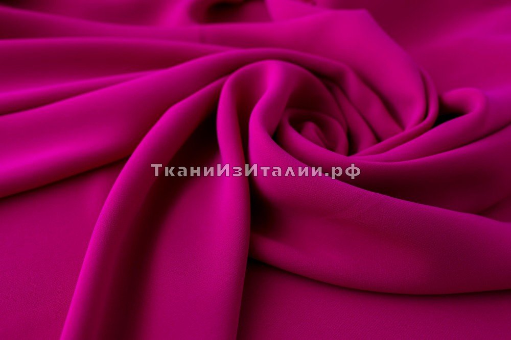 ткань шелковое кади цвета фуксии, кади шелк однотонная розовая Италия