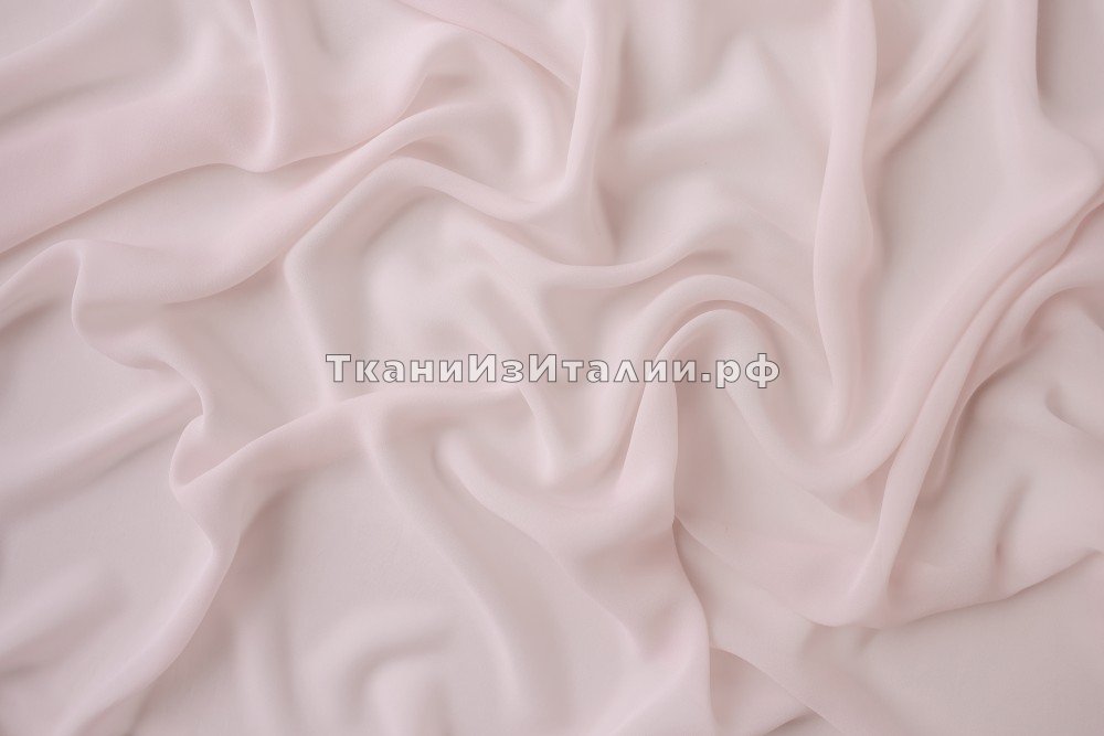 ткань шифон нежно-розового цвета, шифон шелк однотонная розовая Италия