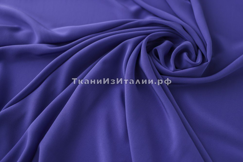 ткань крепдешин дымчато-фиолетовый, крепдешин шелк однотонная фиолетовая Италия