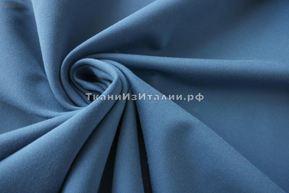 ткань джерси дымчато-василькового цвета, джерси вискоза однотонная голубая Италия