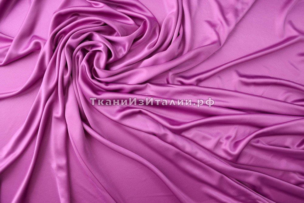 ткань трикотаж из вискозы ярко-розовый с фиолетовым оттенком, трикотаж вискоза однотонная розовая Италия